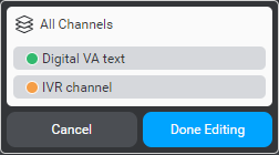 Channel selector edit mode