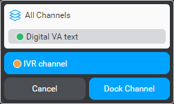 Channel selector edit mode one selected to dock