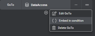 Compact goto menu embed in condition
