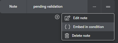 Compact note menu embed in condition