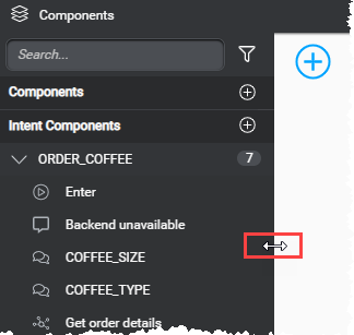 Components pane left right splitter