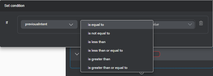 Editor condition comparison operator