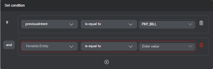 Editor condition logical expression delete