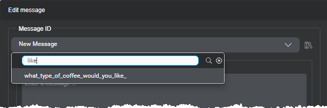 Editor message add existing filtered