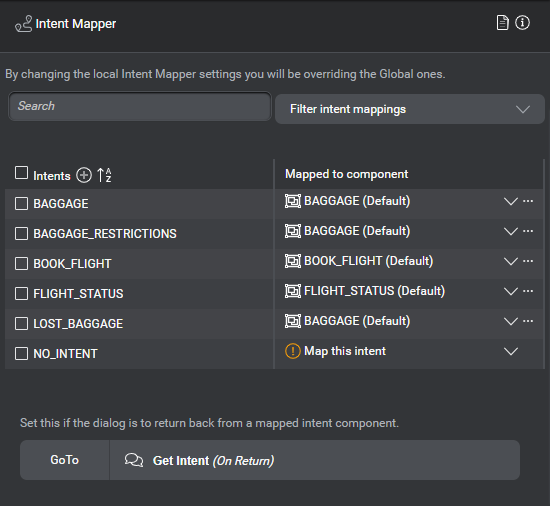 Intent mapper node