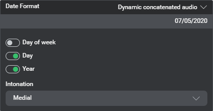 Output formatting audio date