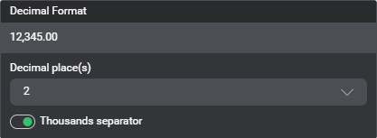 Output formatting text decimal