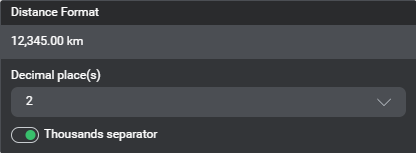 Output formatting text distance