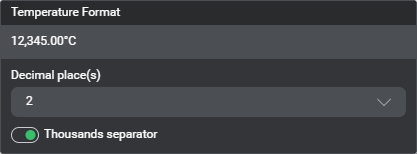 Output formatting text temperature