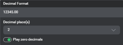 Output formatting tts decimal