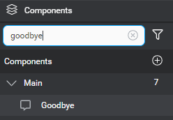 Pane components filter keyword