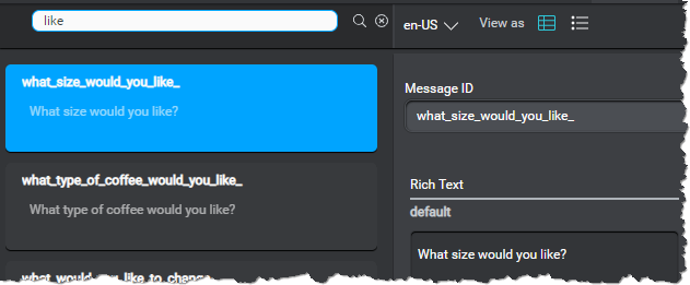 Panel messages filter