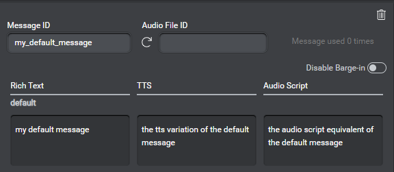 Panel messages multiformat sample