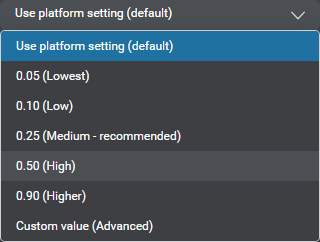 Panel settings dlm weight