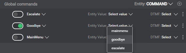 Panel settings global commands escalate