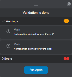 Panel validation warnings