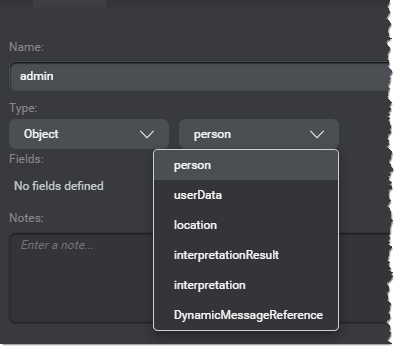 Panel variables complex set schema