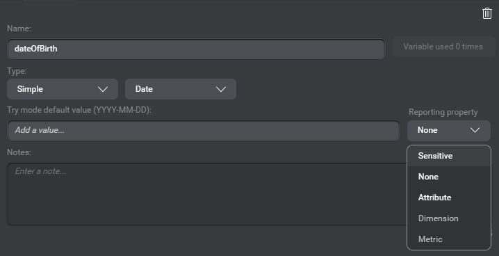 Panel variables sensitive