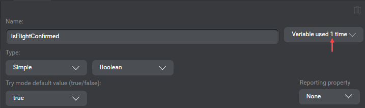 Panel variables usage count