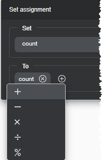 Prop assign var integer expression oper