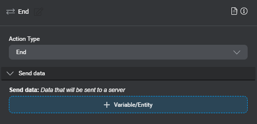 Prop external actions node end