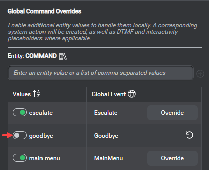 Prop question answer node command override disable