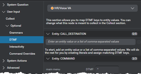 Prop question answer node dtmf new entity selected