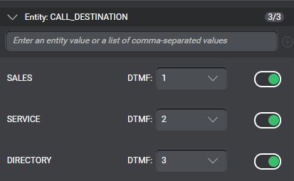 Prop question answer node dtmf new entity values mapped