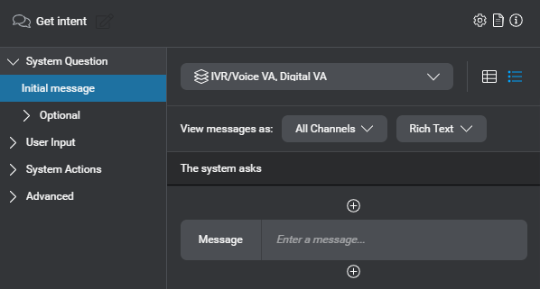 Prop question answer node initial message placeholder