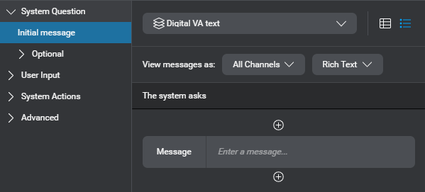 Prop question answer node message placeholder initial qs