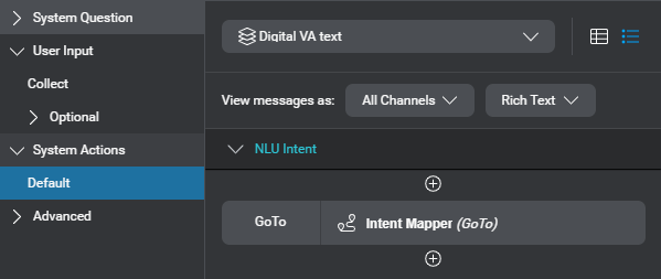 Prop question answer node nlu intent actions