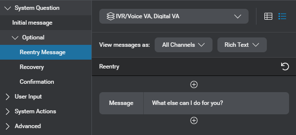 Prop question answer node reentry message