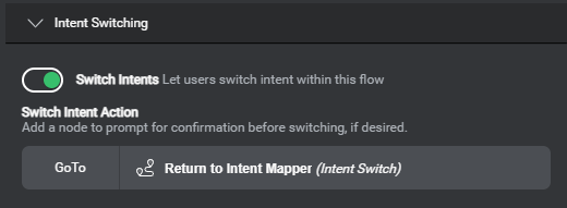 Prop question router node switch intents