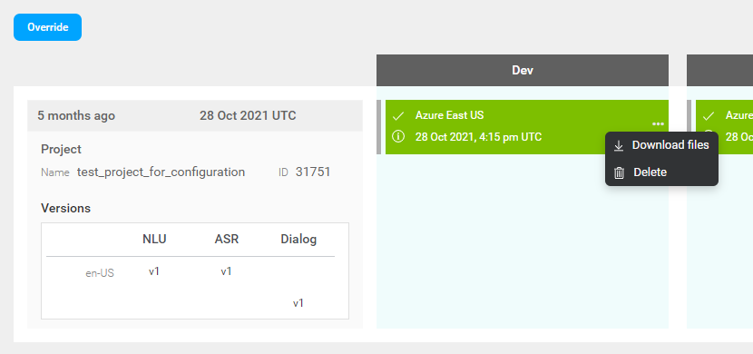 Application configuration download files