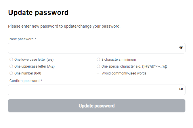 update password