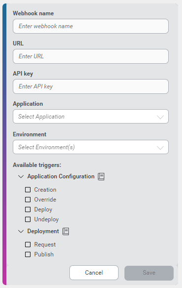 Webhook form